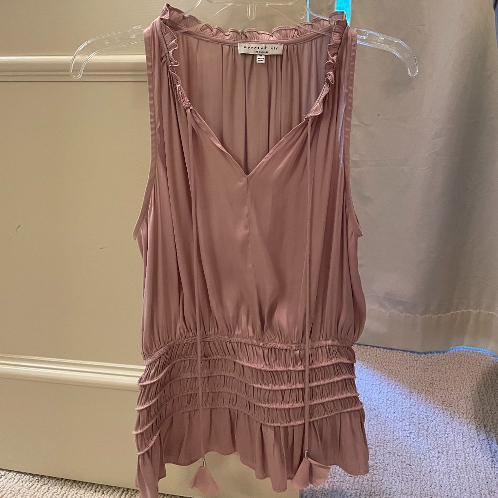 Current Air Sleeveless Smocked Waist Top in *PINK* - Picture 3 of 5